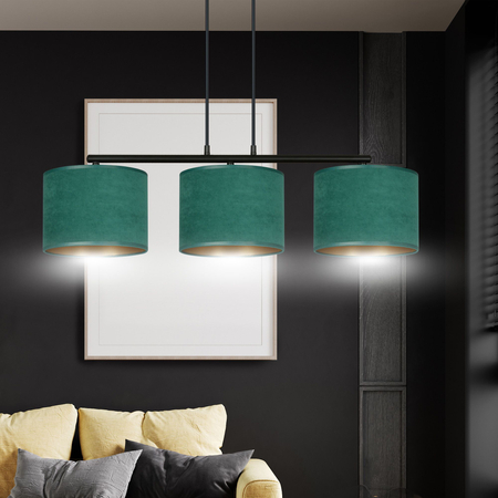Lampa wisząca HILDE 3 BL GREEN Emibig 1051/3 zielony