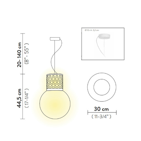 Lampa wisząca Slamp ATMOSFERA - PEWTER M ATSSM00PWP01T00000EU szary