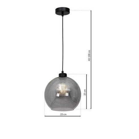 Milagro Lampa wisząca SOFIA SMOKED 1xE27 MLP6577 CZARNY