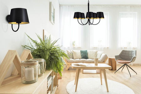 Kinkiet SASTO Kaja K-4337 czarny/złoty