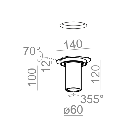 Lampa wpuszczana AQForm Swing 12 LED Trimles Recessed Biały Struktura