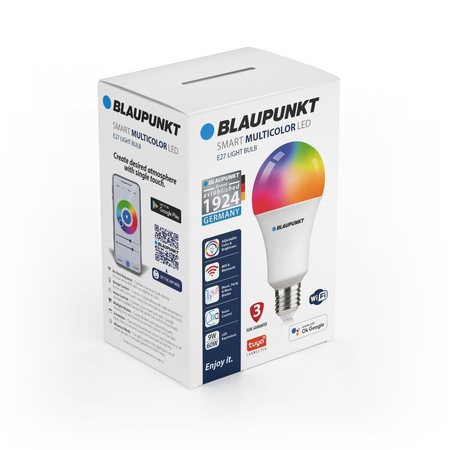 Blaupunkt Żarówka LED E27 9W Smart WIFI 3000K-6500K Multicolor