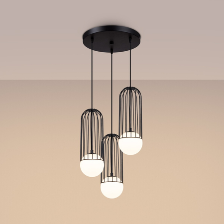 Sollux Lighting Lampa wisząca BRINA 3P czarna SL.1336