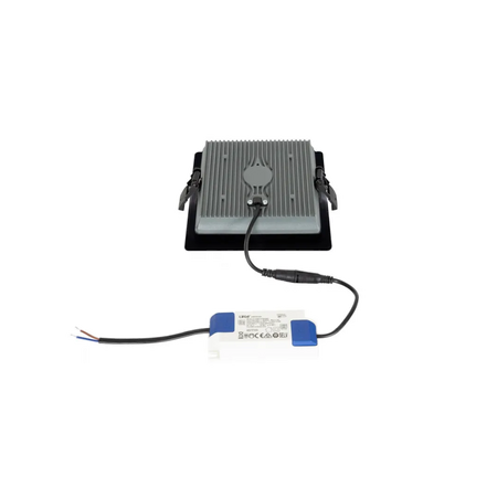 Lampa LED 15W New Aero Slim Kwadratowy 130 lm/W Mikropryzmatyczny (UGR17) Czarny