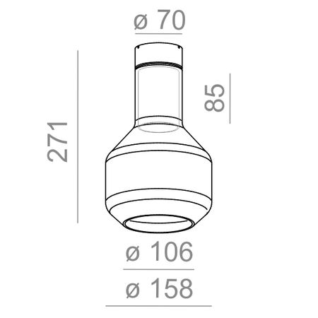 Lampa natynkowa AQForm Modern Glass Barrel E27 TP Surface Czarny Struktura