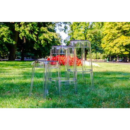 Krzesło barowe CHARLES 76 transparentne - poliwęglan