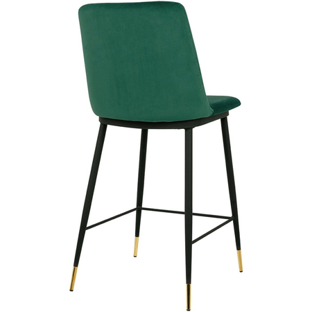 Krzesło barowe DIEGO 65 zielone - welur, podstawa czarno złota