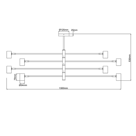 Light Prestige Lampa wisząca Snow 8 czarna 8xGU10 LP-731/8P BK