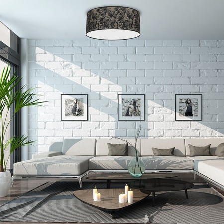 Milagro Lampa Sufitowa SATINO GOLD 2xE27 Ø40cm MLP7317 CZARNY