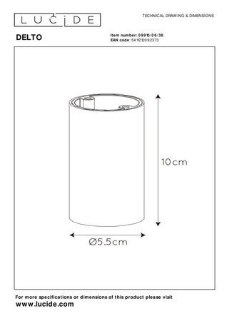 Oczko Lucide DELTO LED 09915/06/36 szary