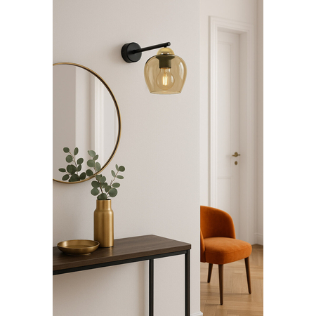 Kinkiet Kaja TULA K-5608 czarny, złoty, bursztyn