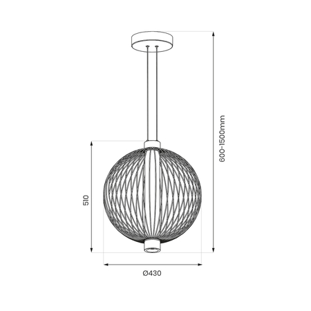 Milagro Lampa wisząca KYOTO 32W LED śr. 43cm ML0526 CZARNY