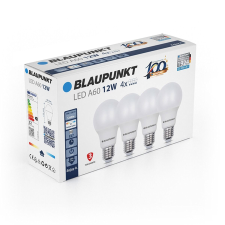 Zestaw 4 sztuk - Blaupunkt Żarówki LED E27 12W NW