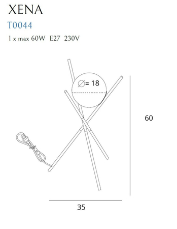 Lampa stołowa Maxlight T0044 mosiądz