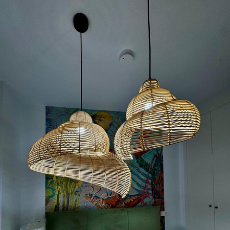 Light Prestige Rattanowa lampa wisząca Shella 60 cm jasne drewno 1xE27 LP-1806/1P 60cm