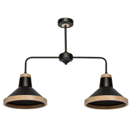 Milagro Lampa sufitowa SALMA BLACK / WOOD 2xE27 MLP6296 Czerń / Naturalne drewno