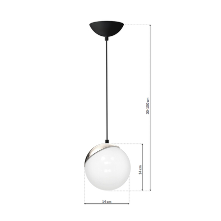 Milagro Lampa wisząca SFERA BLACK/CHROME 1xE14 MLP4673 Czerń / Chrom