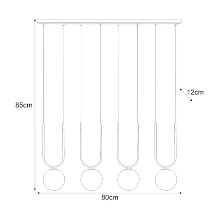 Lampa wisząca Kaja ENZO K-5592 czarny, biały, złoty