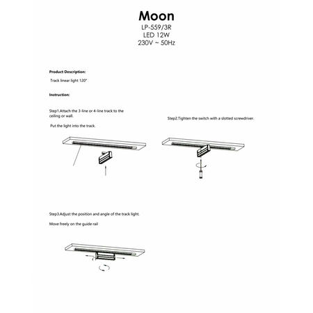 Reflektor Moon do szynoprzewodów 1F 4000K 1xLED czarny LP-559/4 R-1F BK