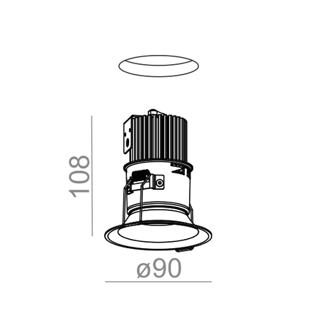 Lampa wpuszczana AQForm Hollow x 1 Round LED Recessed Biały Struktura