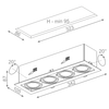 Lampa wpuszczana AQForm Squares 50 x 4 LED 230V Recessed Biały Struktura