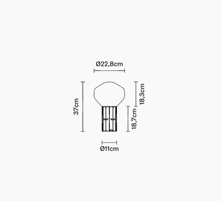 Lampa stołowa Fabbian F27B0141 Aerostat Tavolo Ø 110 Rame
