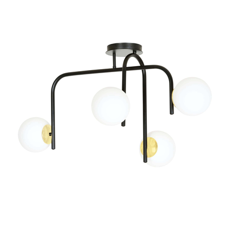 Lampa sufitowa RAGNAR 4B BLACK GOLD Emibig 1032/4B biały/czarny