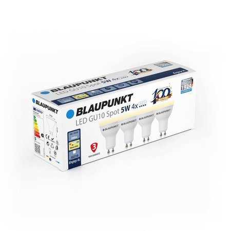 Zestaw 4 sztuk - Blaupunkt Żarówki LED GU10 5W WW barwa biała ciepła