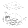 Lampa wpuszczana AQForm Squares 50 x 4 LED Sq Trimless Recessed Biały Struktura
