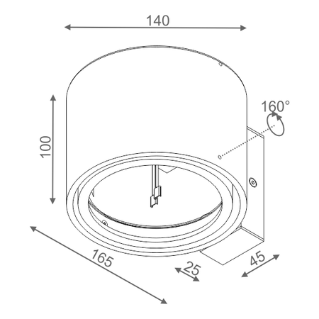 Kinkiet AQForm Tuba 111 x 1 Wall Biały Struktura