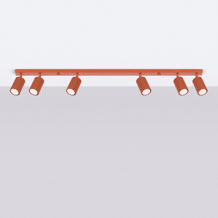 Sollux Lighting Plafon KARBON 6L ochra czerwona SL.1642