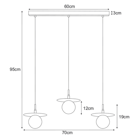 Lampa wisząca Kaja FERMI K-5384 czarny, grafitowy