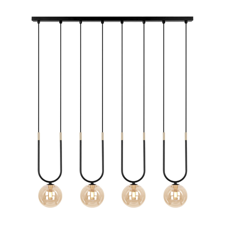 Lampa wisząca Kaja GOLDI K-5597 czarny, złoty, bursztynowy