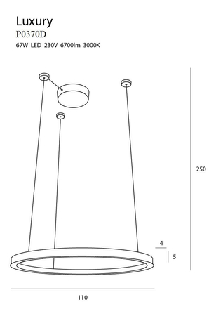 Lampa wisząca Maxlight LUXURY P0370D złoty