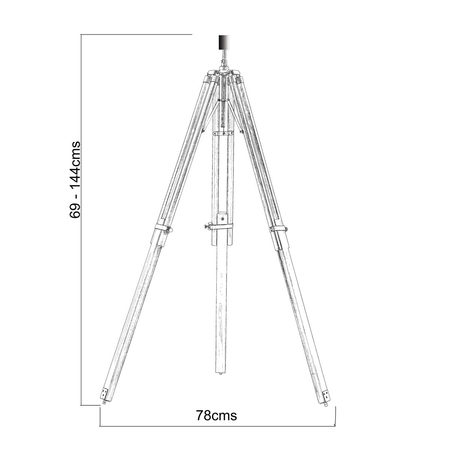 Endon Lighting Lampa podłogowa EH-TRIPOD-FLBL drewniany