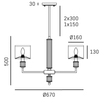 Cosmo Light Lampa wisząca SUTTON P06692BR-WH