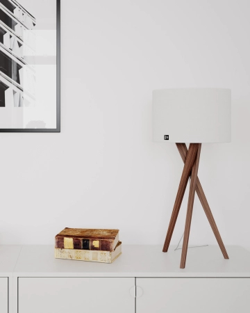 Lampa stołowa By Rydens Vega H55 E27 ciemny brązowy/biały