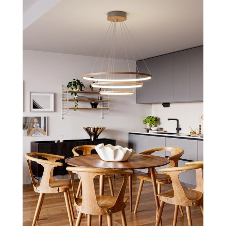 By Rydens Lampa wisząca Trione Ø80 cm orzech 4202250-6003