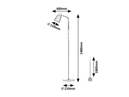 Lampa podłogowa Rabalux Azim 74003 czarny