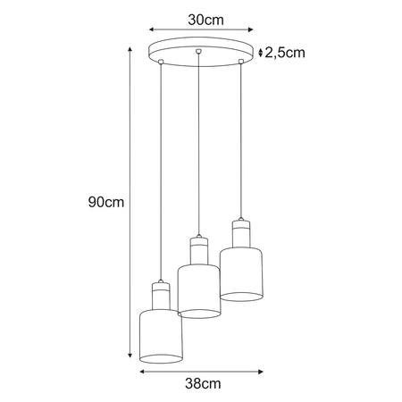 Lampa wisząca Kaja BRUS K-5252 czarny, grafitowy