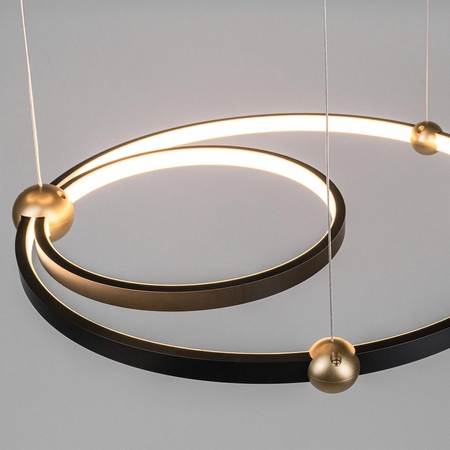 Ledowa Lampa wisząca Aurora No.2 50cm 3k czarna ściemnialna