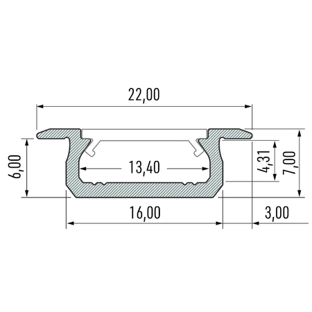 Eko-Light PROFIL ALUMINIOWY SREBRNY TYP D 1m + KLOSZ MLECZNY EKPR6474