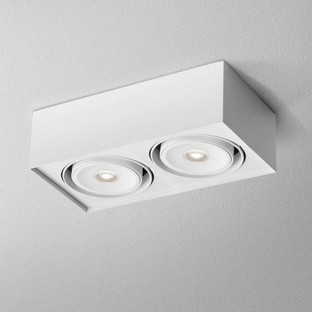 Lampa natynkowa AQForm Squares 70 x 2 Qrled Lens 230V Surface Biały Struktura
