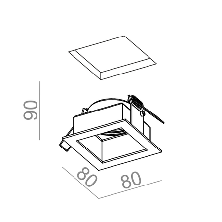 Lampa wpuszczana AQForm Minisquare x 1 230V Recessed Czarny Struktura