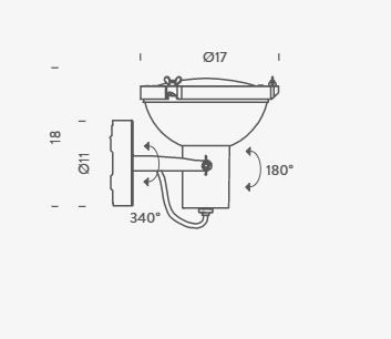 Kinkiet Nemo PRPFMW31 Projecteur 165 Brązowy