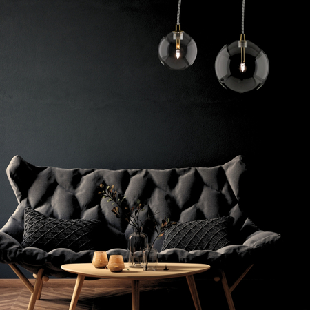 Lampa wisząca Abigali GLOBO2 G4 ⌀150mm szklana, złote elementy