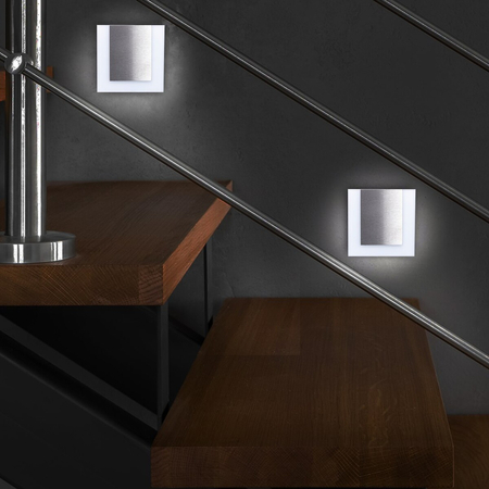 Eko-Light Oprawa schodowa CAPRI Barwa Ciepła 3000K EKS4413 BIAŁY / SREBRNY