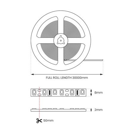Eko-Light Taśma COB 480/m 3000K IP20 24V 30m EKPL448