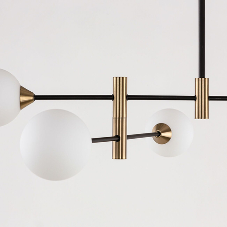 Lampa wisząca Italux Marino PND-9148-4-OPAL Czarny, mosiężny