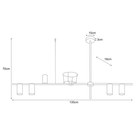 Lampa sufitowa Kaja ROCCO K-4757 czarny